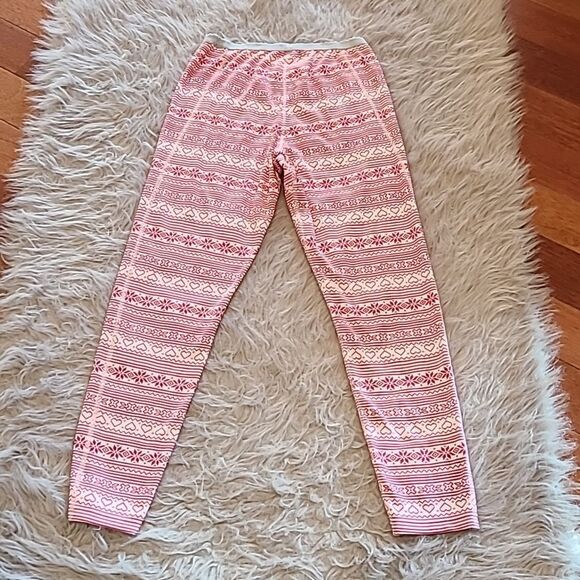 Lands‎ end girls pink and red heart winter pattern polyester leggings size 14 - Picture 5 of 6